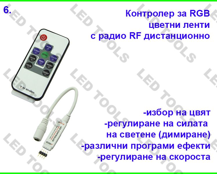 Контролери за ЛЕД ленти едноцветна и RGB LED лента за осветление