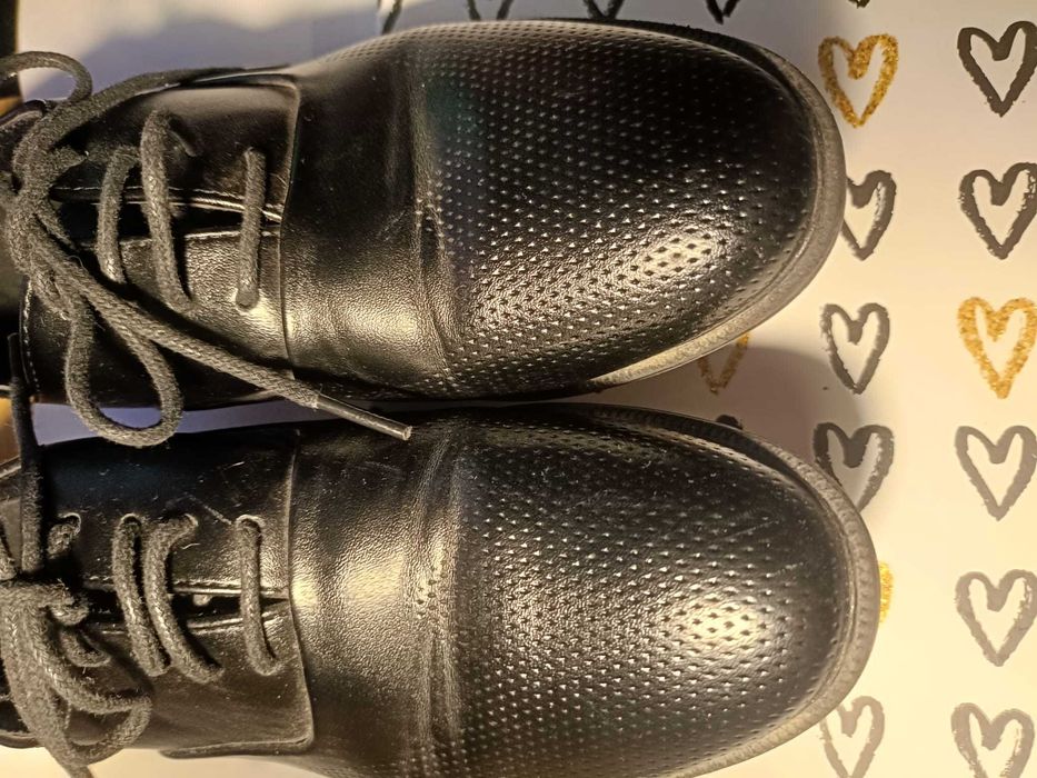 pantofi eleganți, negri din piele pentru băieți, măr. 30