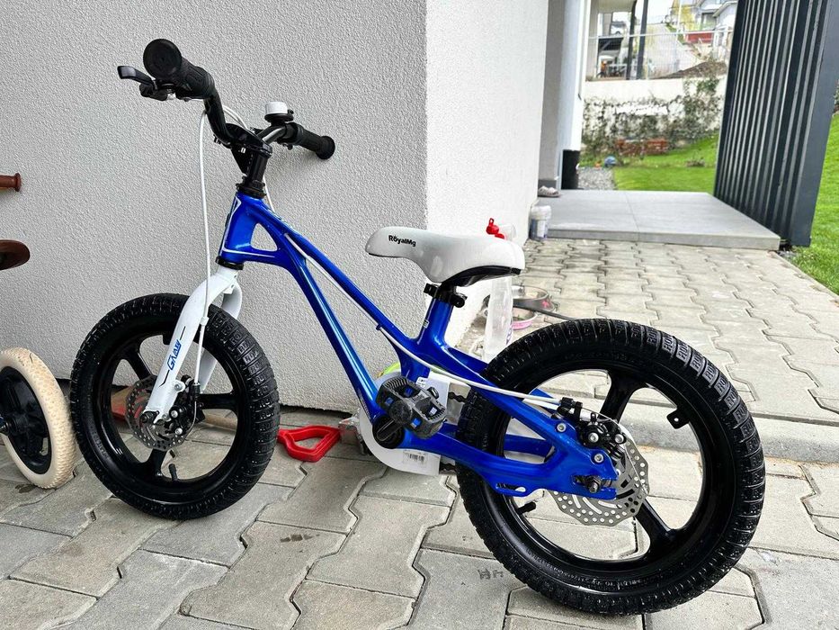 Bicicleta copii 4-6 ani, 14 Inch, Frane Disc, Cadru Magneziu, Roti Aju