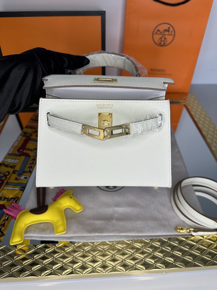 Geanta de lux HERMES Kelly mini 19 20 cm piele naturala 100% cadou 10