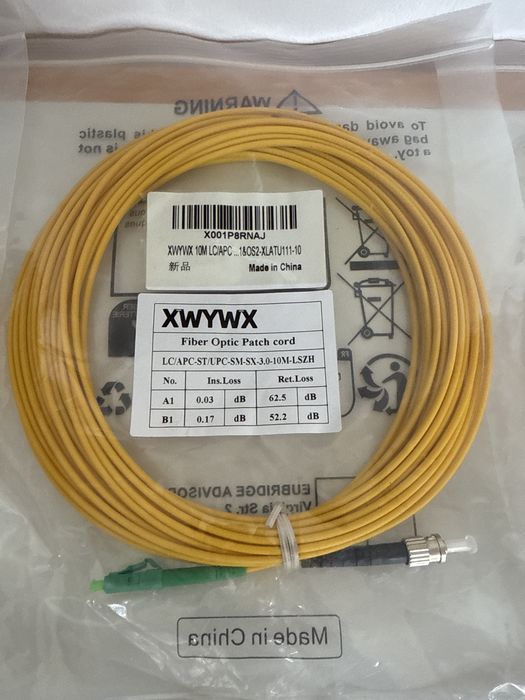 Cablu Patch Fibra Optica 10m XWYWX SM SX/DX LSZH 3.0mm / SC ST LC FC