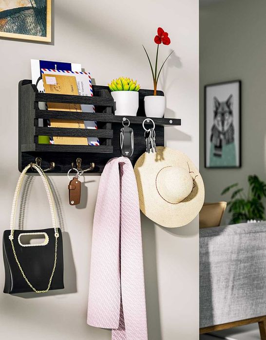 НОВА! Кутия за ключове с 8 куки, рафт за съхранение, магнитен държач