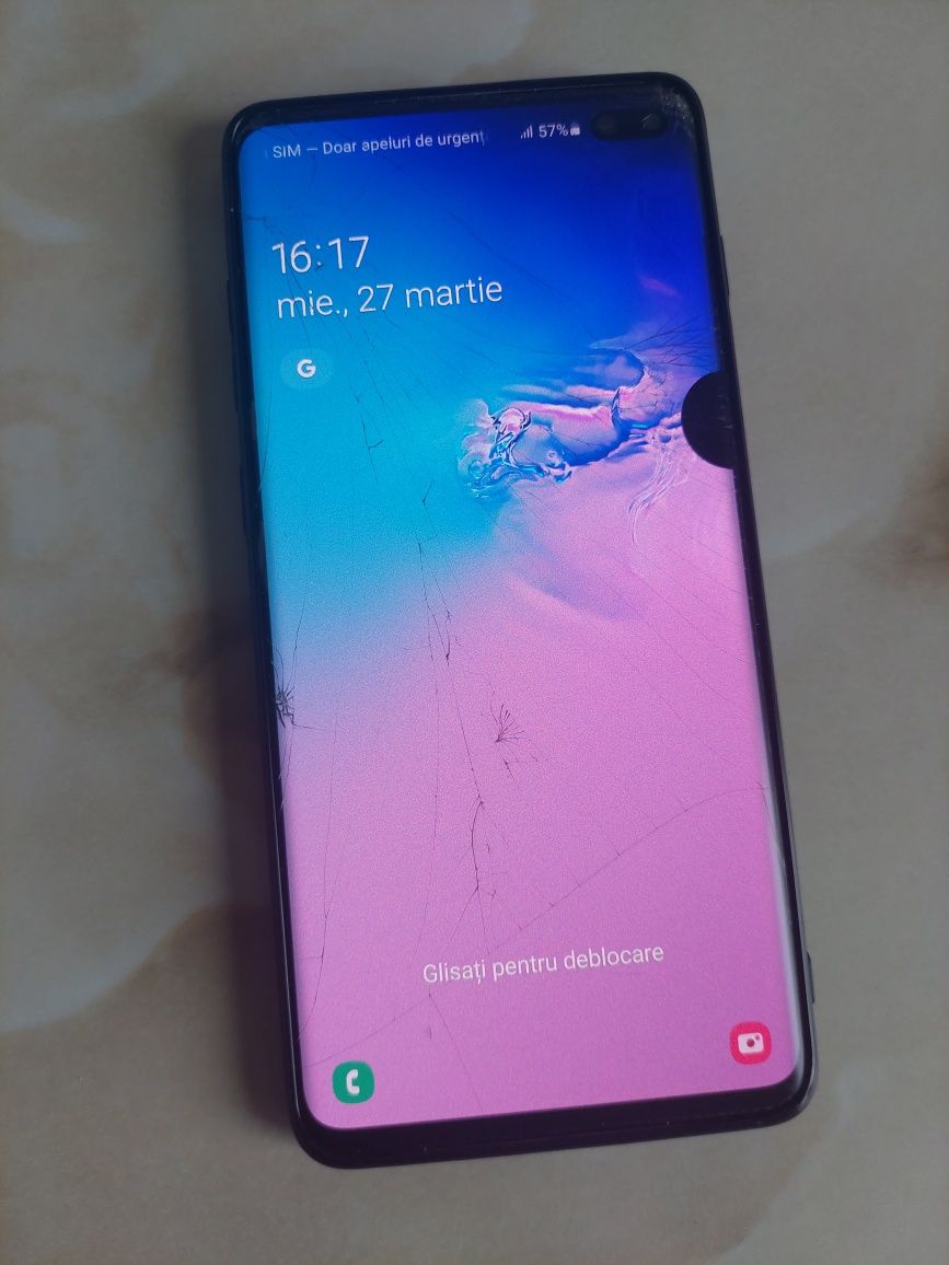 [S10+] Vând Samsung Galaxy S10 Plus, cu sticla spartă, fără probleme.