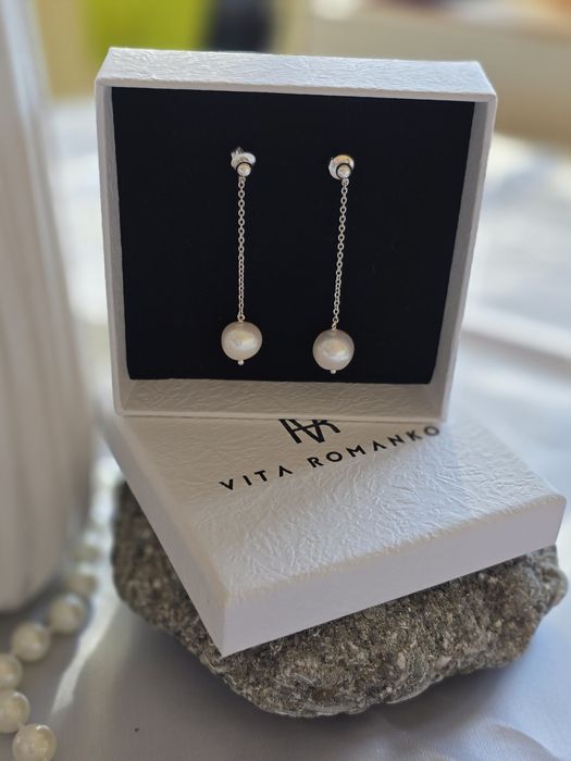 Сребърни обеци от перли