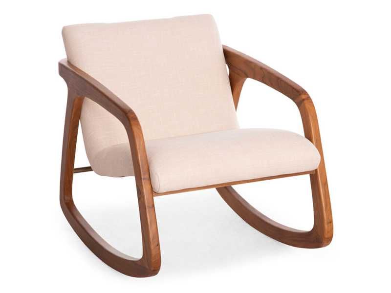 Люлеещ се стол, SM9965, Бял, Текстил, 61х87х73см.