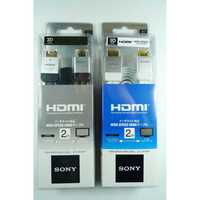 Черный плоский высокоскоростной кабель Sony DLC-HE20HF 2M 1.4 HDMI 3D