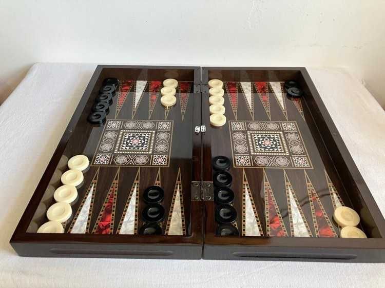 Joc Table Turcesc (joc de Table) NOU - Lux lemn lacuit. SIGILAT!