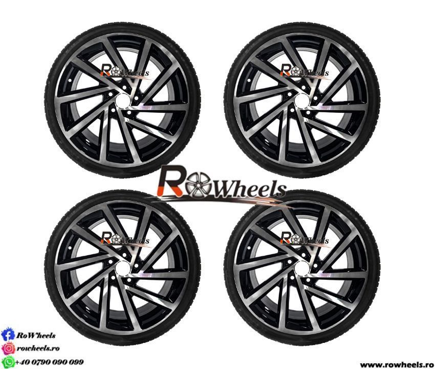 Jante AUDI SEAT SKODA VW 18 R18 Black Polish 5X112 Anvelope Vara