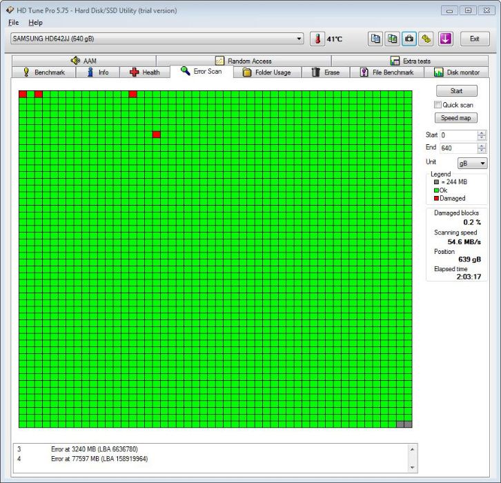 Hard Disk Samsung HD652JJ (desktop) defect 640Gb