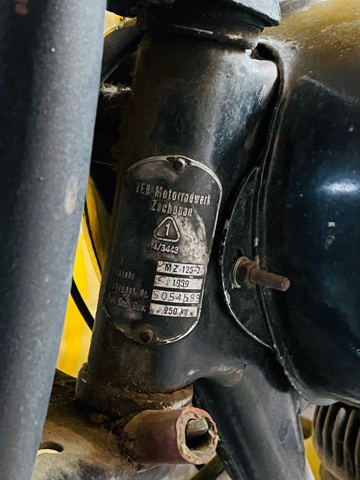 Motocicleta MZ 125, an fabricatie 1959