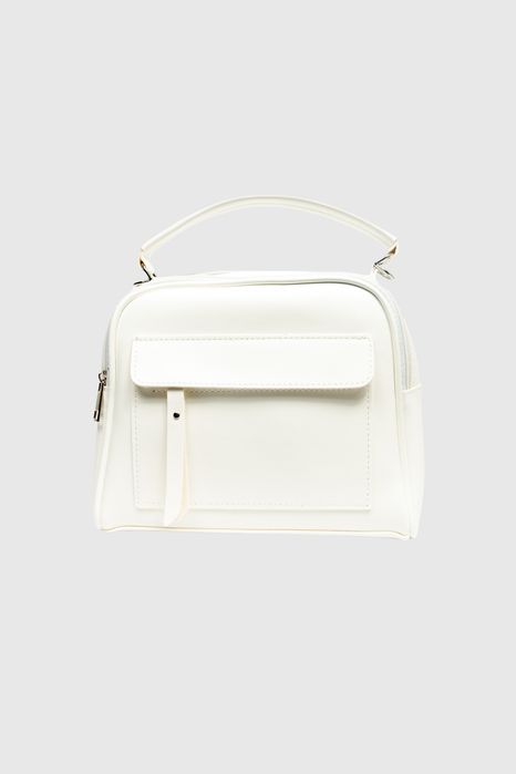 НОВО! ЛИКВИДАЦИЯ! Спортно елегантна дамска чанта с две отделения-бяло