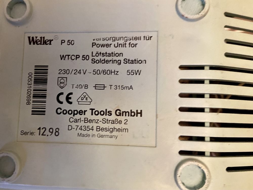 Statie de cositorit Weller WTCP50