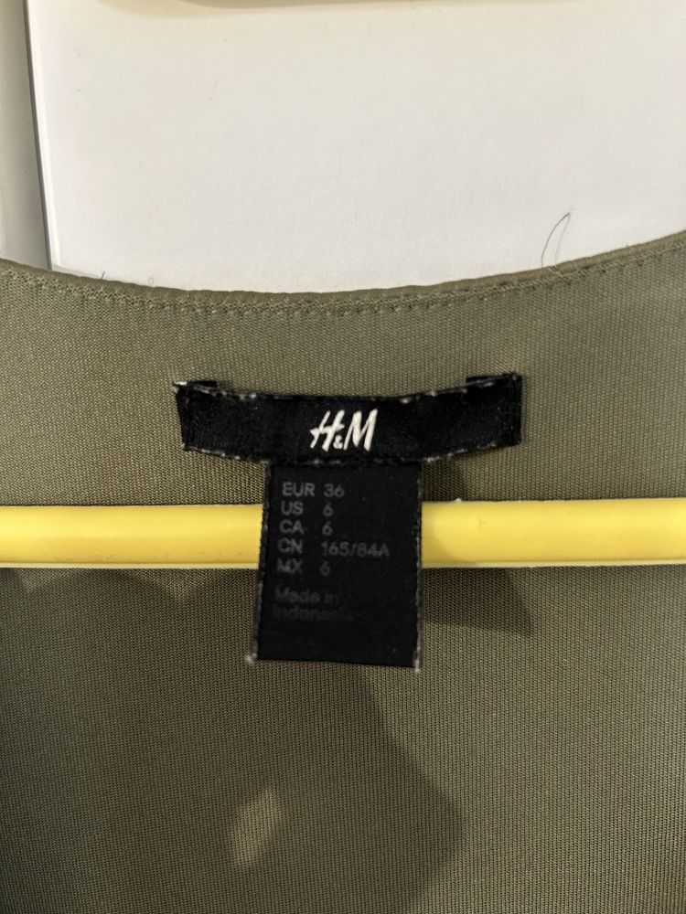 Rochie verde din satin H&M