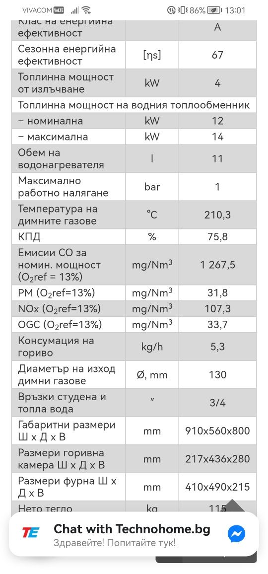 Печка прити  водна риза