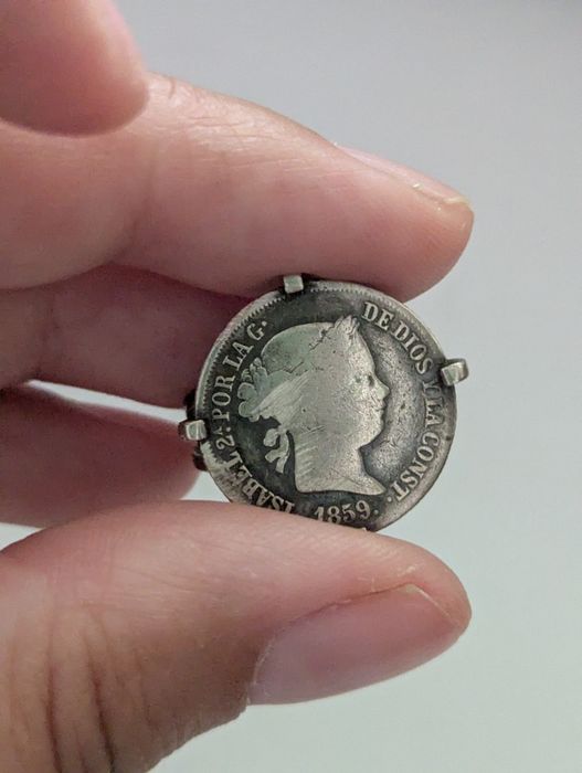 Vand inel argint vintage cu moneda