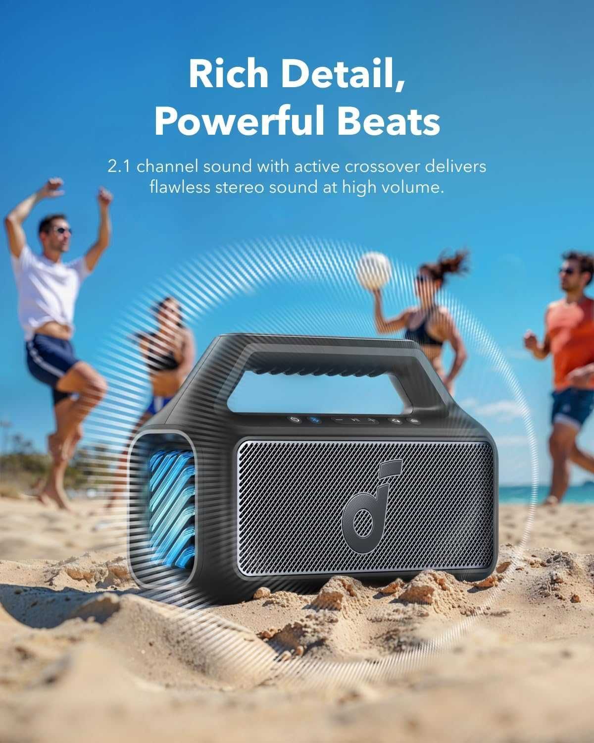 Anker Soundcore Boom 2 безжична Bluetooth тонколона-черен цвят