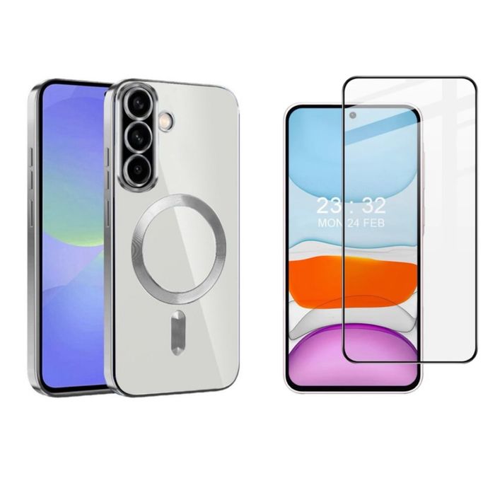 Husa Magsafe Contur + Folie Sticla Samsung A35/A55/A36/A56/A16/A07/A17