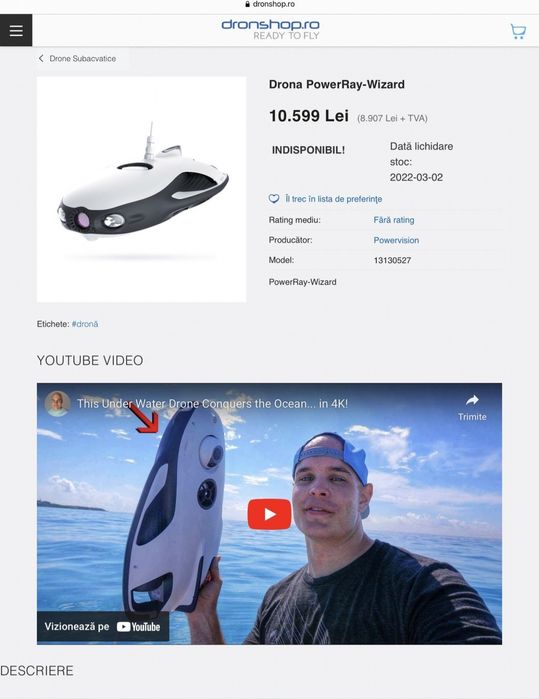 Drona subacvatica! Nouă!