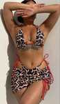 Set Bikini & Pareo Reversibil – Leopard / Multicolor  NOU