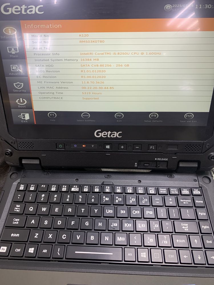 Getac K 120 Intel(R) Core(TM) i5-8250U