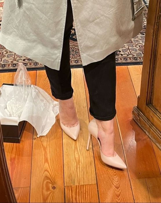 Pantofi din piele nude italienesti