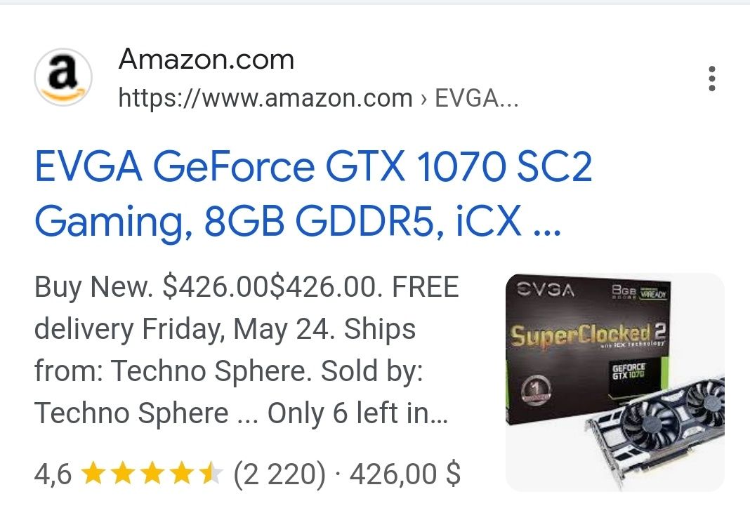 EVGA Geforce GTX 1080