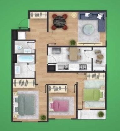 Продается квартира 4 комнатная, 1 этаж с Террасой