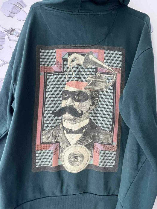 Hanorac verde cu imprimeu pe spate