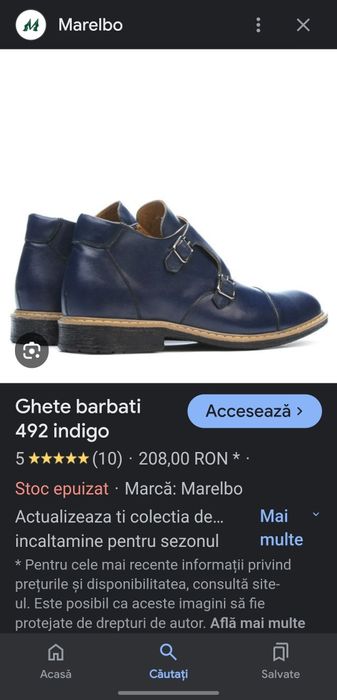 Urgent Vând Ghete Bărbați Marelbo Indigo 492 Mărimea 42 si Kit vopsea