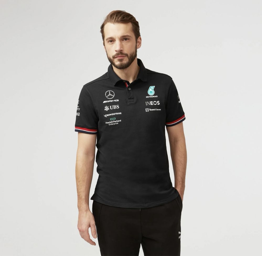 Новая поло от Mercedes AMG Petronas F1  Team Polo - Black