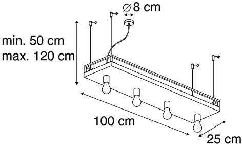 Qazqa - Shelf Индустриална висяща лампа за трапезария за таван