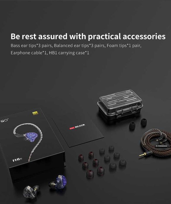 Căști Hi-Fi /Hi-Res AUDIO - pentru audiofili Fiio FH1s Negru