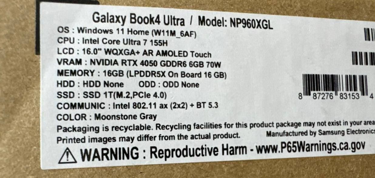 Samsung Galaxy Book4 ultra