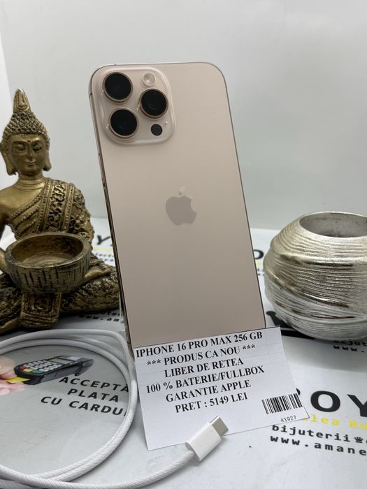 Amanet Royal : Iphone 16 Pro Max 256 GB/ 100 Baterie / Ca NOU/Garantie