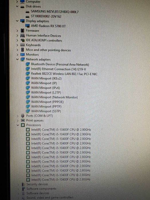 Calculator gaming, Intel I5 10400, video 8GB GDDR6, RAM 16 GB,RGB,WiFi