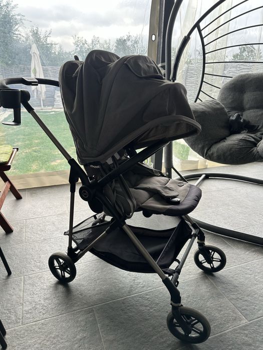 Cybex Melio Soho grey cu husa de ploaie si suport pahar