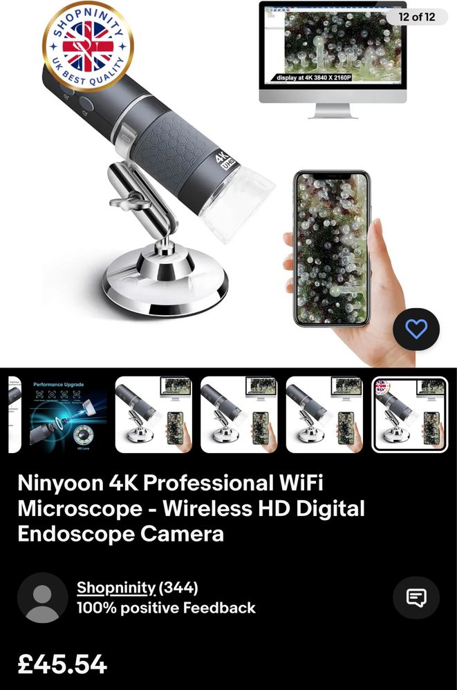 Ninuoon 4K Progesional WiFi Microscope NOU