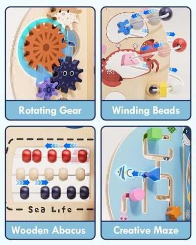 Нов Монтесори дървен куб играчка – забавление и учене за бебе 6-18 м.