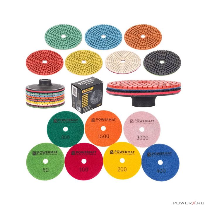 Set 7 discuri diamantate pentru slefuit Powermat