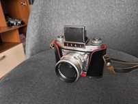 Aparat foto vintage Exa I cu Carl Zeiss Tessar 50mm 2.8 12 lamele