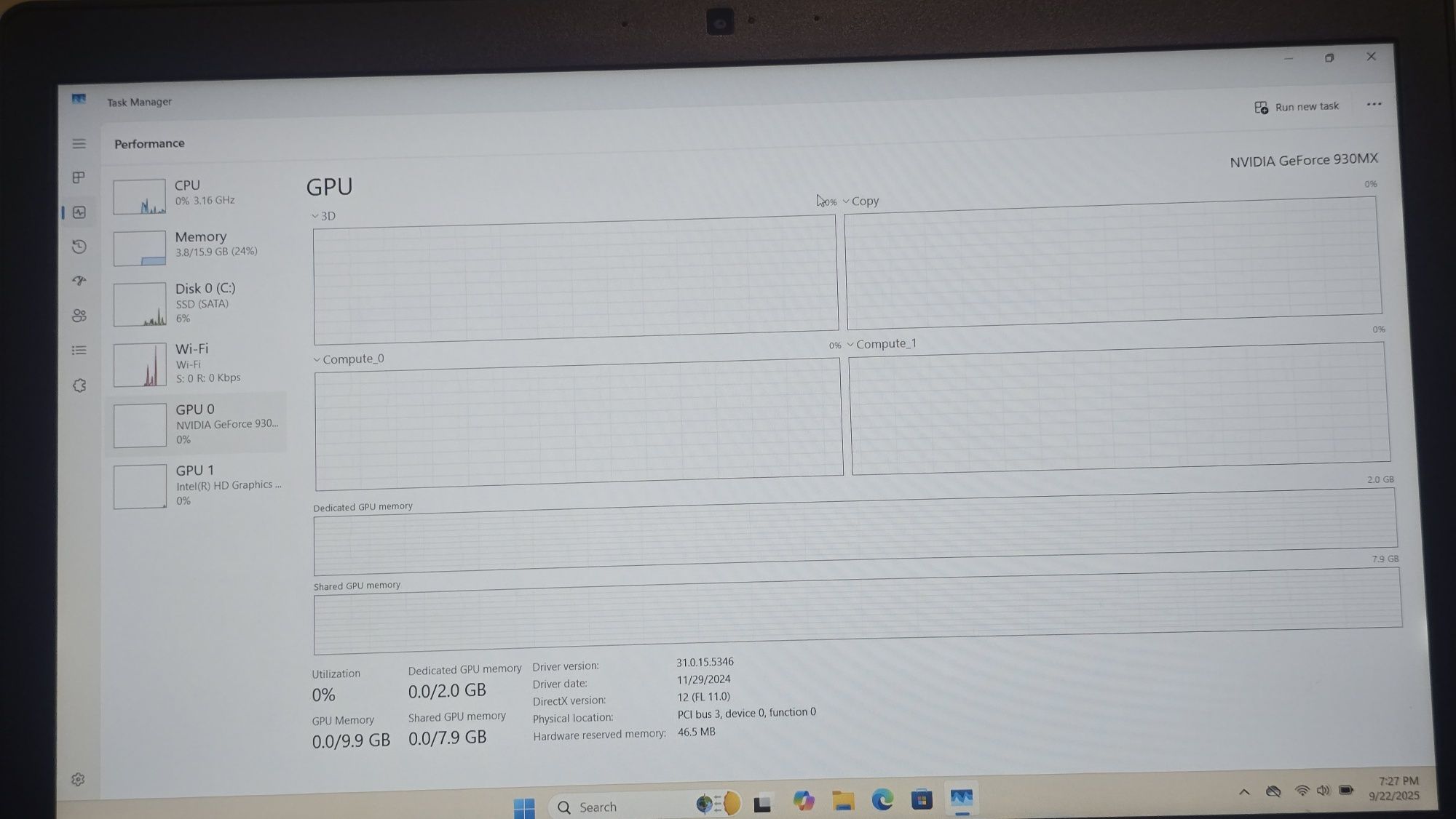 Dell Latitude 5580 15.6" i5-7600U Nvidia 930mx 16GB RAM 256GB SSD