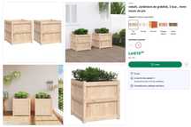 Set 2 Jardiniere de grădină, lemn masiv de pin