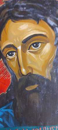 Icoana Isus pictura ulai pe lemn vechi, 23x28x2,5 cm