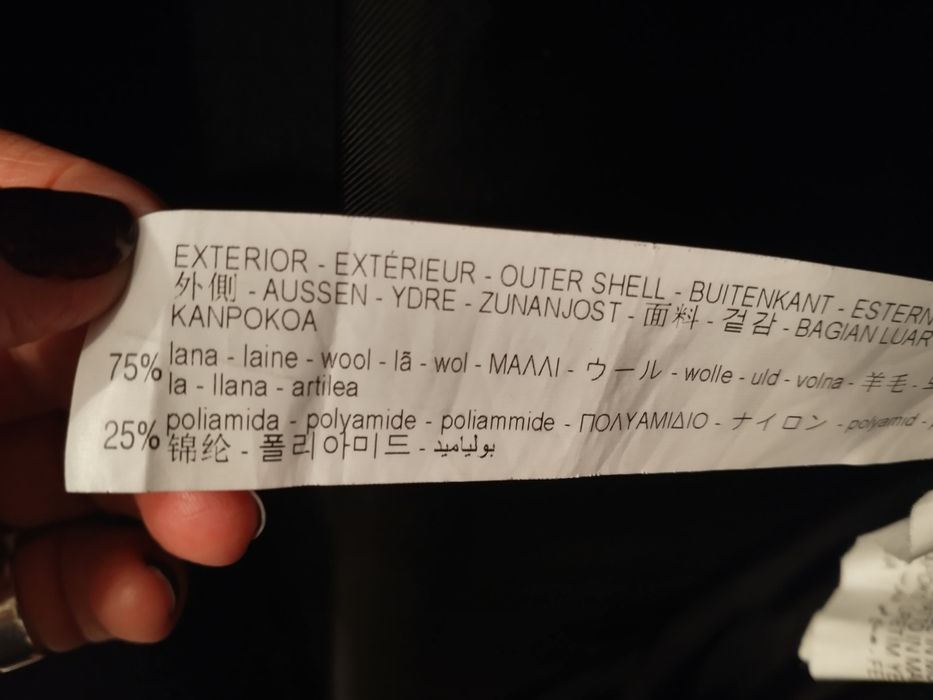 Pardesiu lână Zara Woman Lână 75% captusit supradimensionat cu cordon