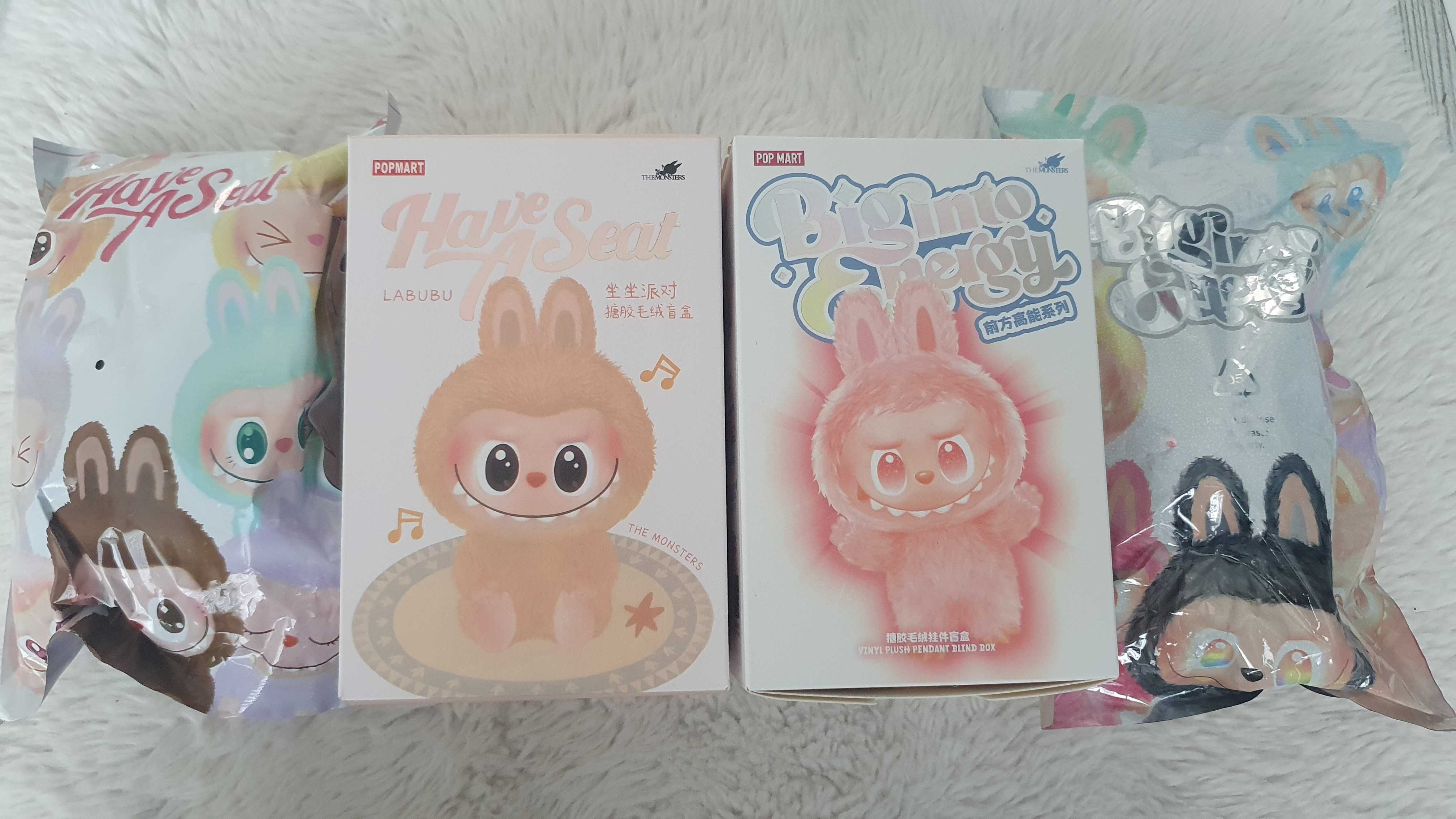 Set 2 X Jucarie plus Labubu HAVE A SEAT + BIG INTO ENERGY