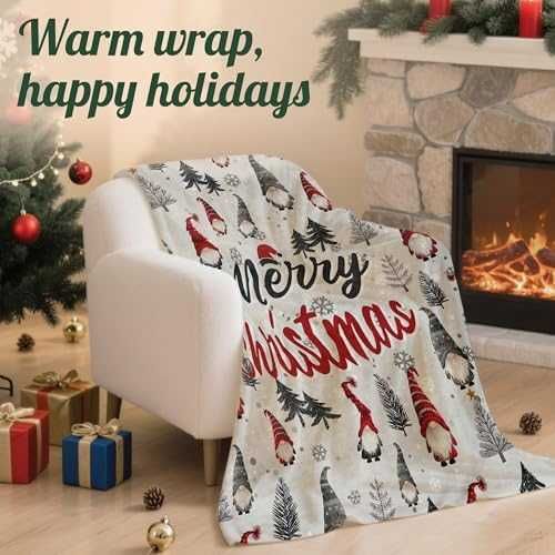 Нова завивка Коледно одеяло 50x60 меко топло празничен дизайн еленчета