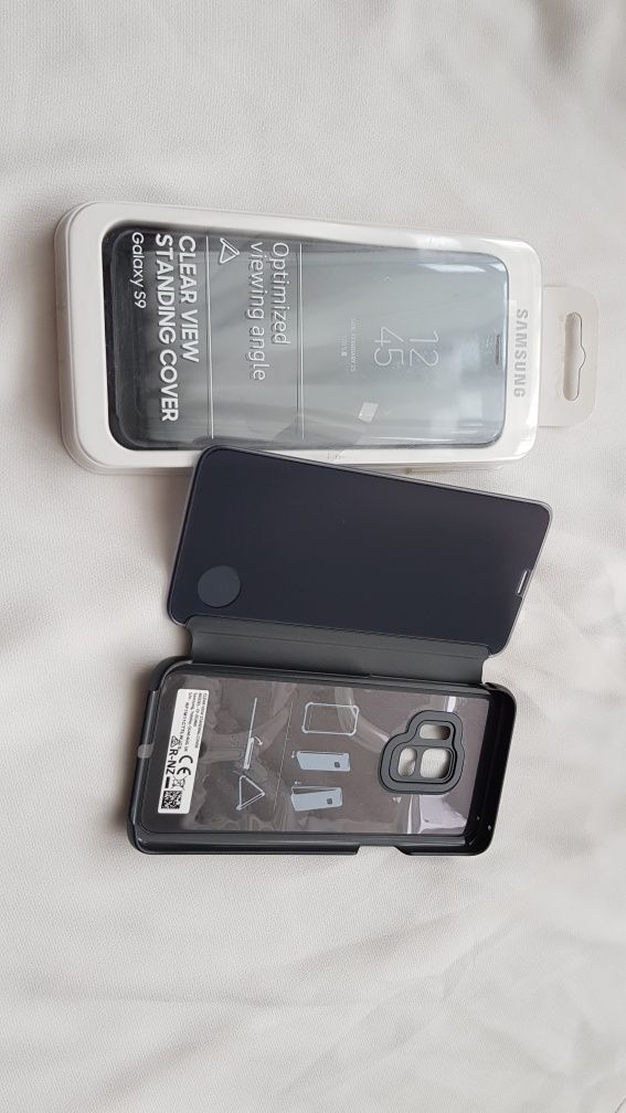 Husa Originala CLEAR VIEW Activa Samsung Galaxy S9! Negru! Noua