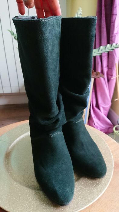 Cizme chic, piele naturală - velur, nr. 35+ mostră parfum premium!