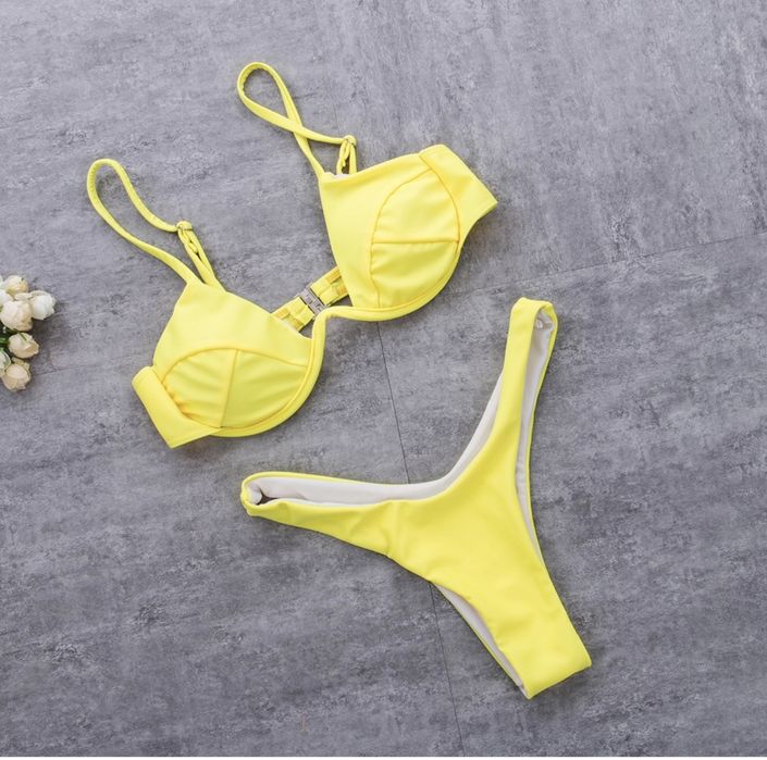 Costum de baie C58 (Daira-Shop.ro) rosu negru tanga push up sarma cupe