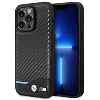 BMW Leather Tricolor Black Carbon case iPhone 14